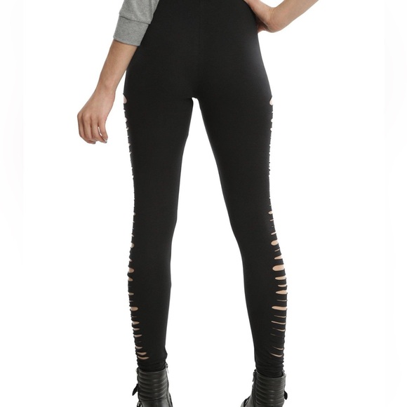 Blackheart Black Side Slit Leggings - Picture 2 of 4